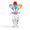 Multicolor, variant on ABCISI Crystal Rose Vase Ornament, Pink Faceted Flower Bouquet Figurine with Silver-Tone Stems, 5.7 x 3.1 x 1.6 in Tabletop Decor for Desk, Wedding, Nightstand and Gift,Pink