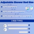thumbnail image 2 of SUNALLY Shower Curtain Rod, Adjustable 32-61 Inch Spring Tension Shower Rods for Bathroom or Window, No Drilling Rustproof Non-Slip Stainless Steel Rod, White, 2 of 7