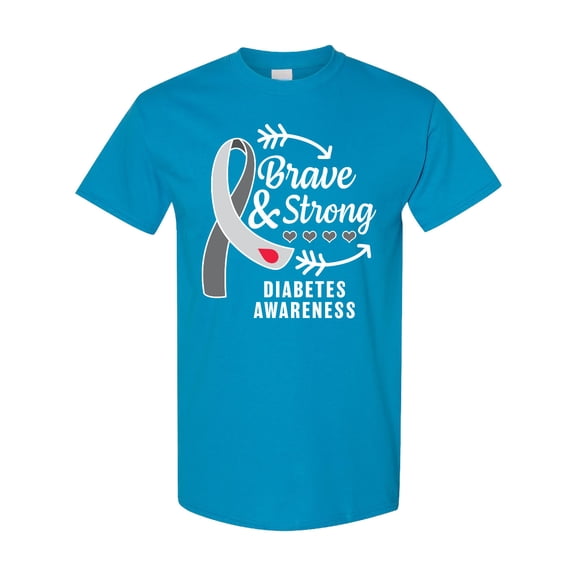 Inktastic Diabetes Awareness Brave and Strong T-Shirt