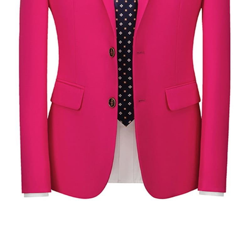 JUUYY Men's Suit Slim Fit 2 Button 2 Piece Suits Party formal Dress Solid  Color Tuxedo Blazer Slid Color Jacket Pants Set Hot Pink XXXXL - Walmart.com