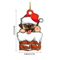 thumbnail image 3 of Clearance Under $5!Yyuenw 1pc Christmas Tree Decoration Hanging Ornament Decoration Christmas Hat Wreath Dog Lover 2D Flat Car Rear View Mirror Accessories Pendant Decor Gift, 3 of 3