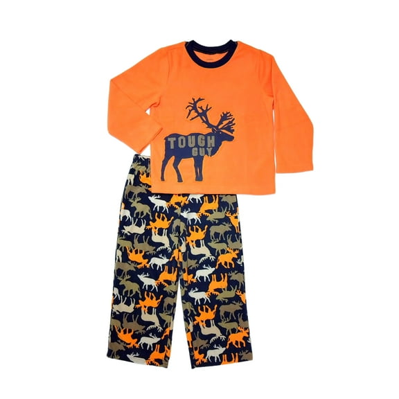 Carter's Boys' 2-Piece Fleece Pajama Set - Tough Guy Moose, Size 4