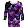 thumbnail image 4 of Camisetas Sentuca para mujer con Alzheimer (2024), camisetas gráficas, blusas de manga 3/4, color morado, talla L, 4 of 4