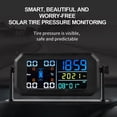 thumbnail image 4 of MesaSe Tire Pressure Monitoring System Solar & USB Powered Tire Pressure Monitor with LCD Screen/4 Sensors/Multiple Alarm Modes IPX7 Waterproof Real-Time Tire Pressure Sensor for RV Trail, 4 of 10
