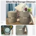 thumbnail image 5 of SOFT ASS Round Storage Ottoman with Silver Metal Hoop Set of 2 Coffee Table Support 330lbs Vanity Stool with Storage Ottoman Foot Rest, 5 of 14
