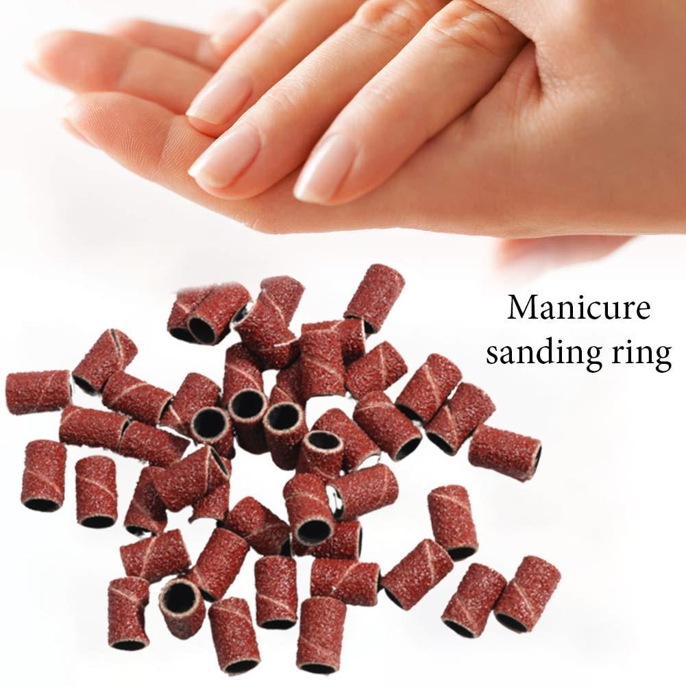 100pcs Sanding Band Drill File Machine Bits Ring For Nail Art