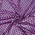 thumbnail image 1 of Tela estampada con escamas de pez, color orquídea púrpura holográfico, elástica en dos direcciones, con spandex brillante. Ideal para confección, costura y manualidades., 1 of 9