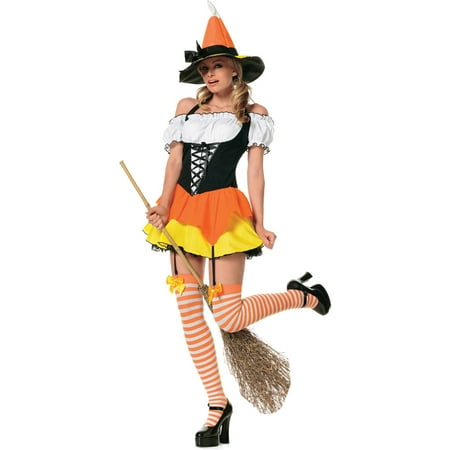Sassy Kandy Korn Witch 3 Piece Women's Adult Halloween