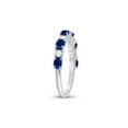 thumbnail image 4 of 10kt White Gold Womens Oval Blue Sapphire Diamond Alternating Band Ring 1-1/2 Cttw, 4 of 4