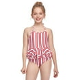 thumbnail image 2 of Maillots de Bain Filles Rouge une Pièce Séchage Rapide Maillot de Bain Filles 8-10 Ans, 2 of 7