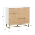 thumbnail image 4 of Nathan James Enloe Boho 3-Drawer Dresser for Bedroom, Wood Dresser with Deep Drawers, Metal Legs and Drawer Pulls, White, 4 of 5