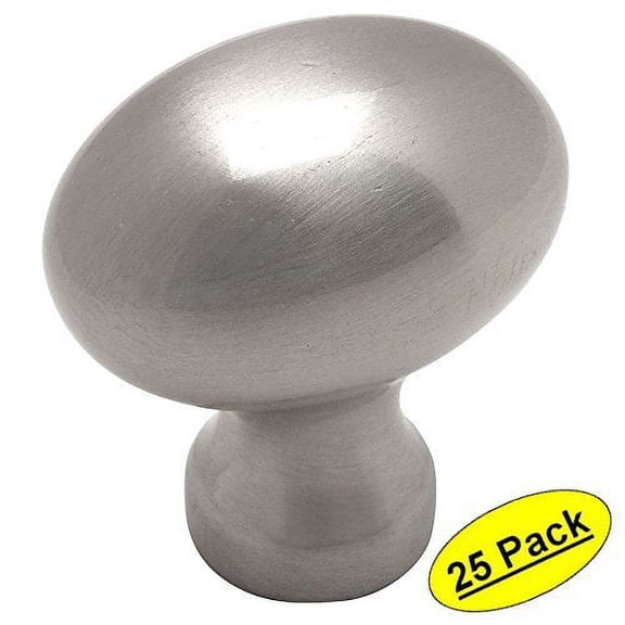 Cosmas 6021SN Satin Nickel Oval Oblong Cabinet Knob - 25 Pack