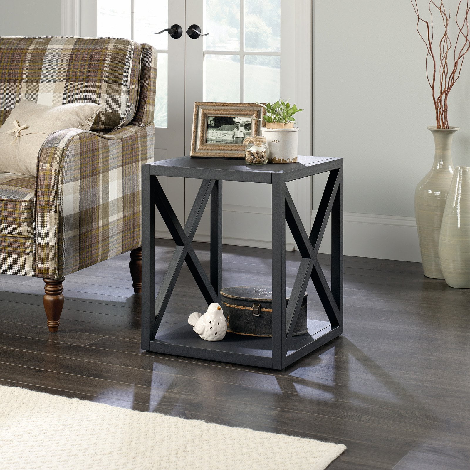 Sauder New Grange Side Table Matte Black Finish Walmart Com Walmart Com