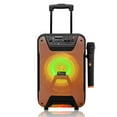 thumbnail image 2 of Vtin 8" Portable Trolley Bluetooth Speaker Small PA System Stereo Heavy Bass Sound Karaoke Machine Microphone Speaker with Subwoofer Mic, Orange, 2 of 12