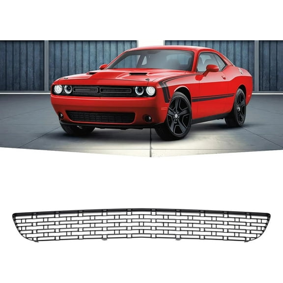 HOUGEET Front Bumper Lower Grille Assembly Fit for Dodge Challenger 2015-2022, Black Grill Replacement 68259756AA CH1036146