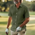 thumbnail image 2 of Men's Casual Short Sleeve Linen Shirt Lightweight Breathable Shirts, 2 of 2