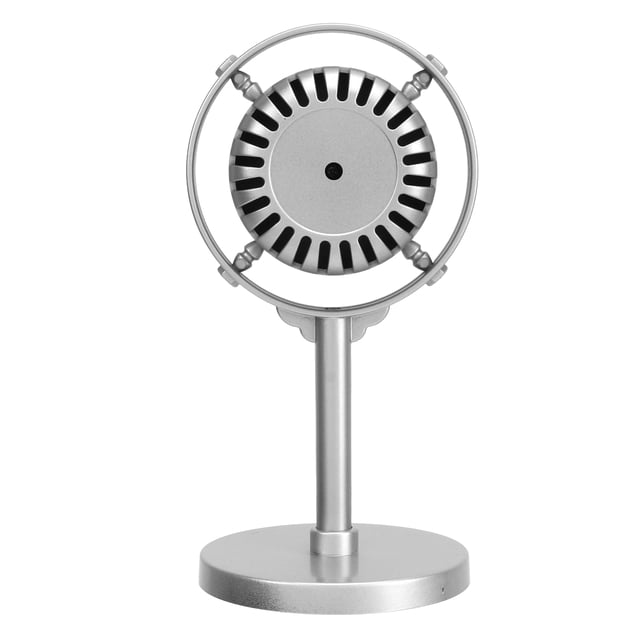 Accessoire de Microphone Rétro, Modèle de Décoration Haute Simulation pour Jeu de Rôle Noir, Or, Argent