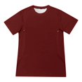 thumbnail image 5 of Nursing Breastfeeding Shirts for Maternity Women Summer Comfort Tops Friendly Zip T Shirts Women's Solid Color Round Tie Zipper Loose Casual Short Sleeved Top Wine M, 5 of 5