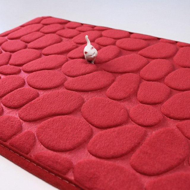 Xiao Hua Juego de tres piezas de inodoro de estilo europeo, juego de tres piezas de almohadillas para inodoro, alfombrilla de baño absorbente, limpia y reutilizable para ducha (rojo)