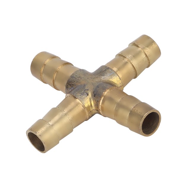 5 piezas de empalme de manguera de latón de 8 mm de grosor, conector de tubería, adaptador de acoplamiento (4 vías)