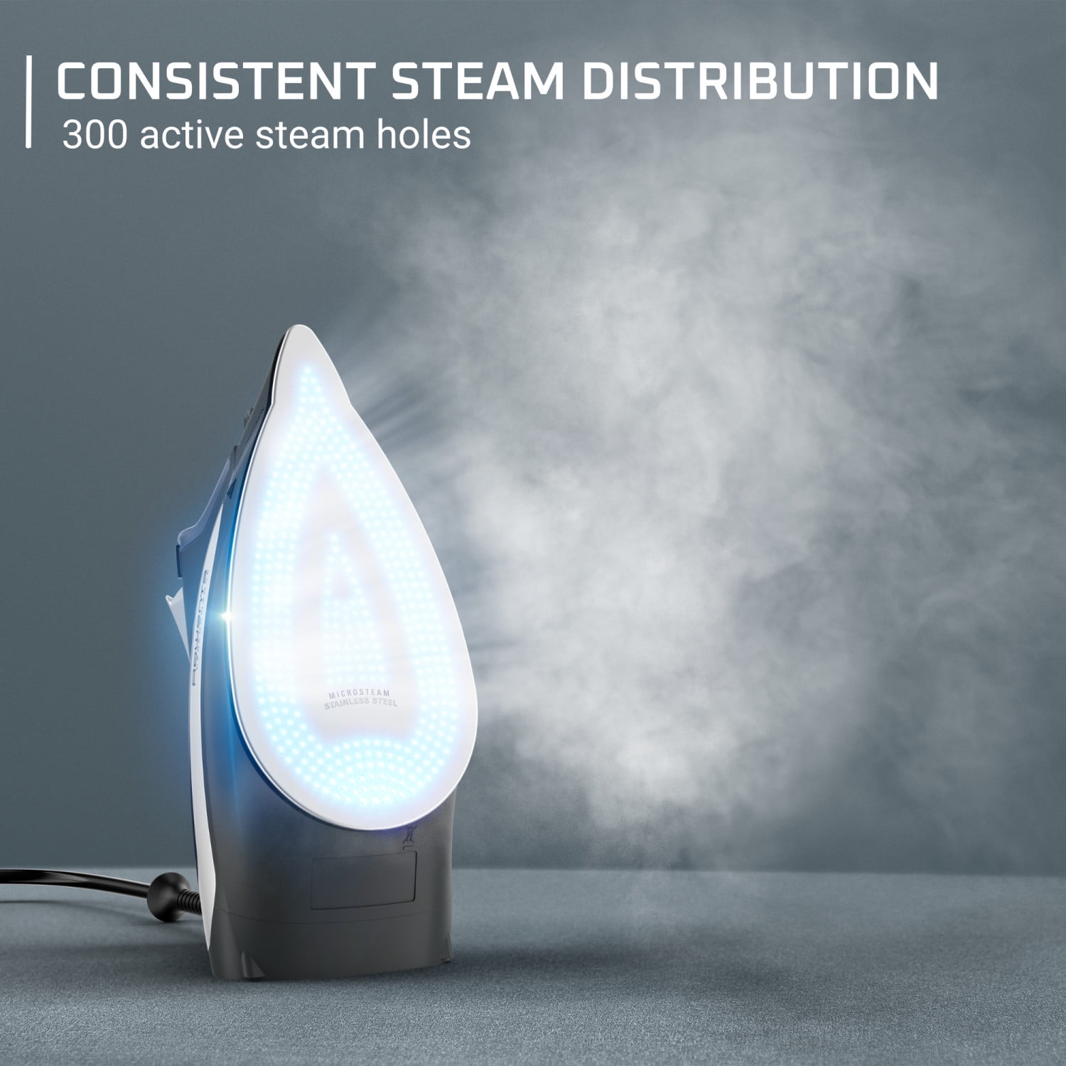 Rowenta Performance Steam Iron for Clothes, Powerful 1725W, Patented Stainless Steel Soleplate,Verticle Steaming, Black & Blue, DW2350U3