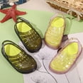 thumbnail image 4 of GobdXE Toddler Boys Girls Sparkle Transparent Jelly Sandals Hollow Cage Closed Toe Adjustable Ankle Strap Summer Pool Casual Flats Size:2.5-3 Years, 4 of 5