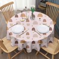 thumbnail image 3 of Round Waterproof Tablecloth 60×60 Inch, Boho Style Reusable Indoor/Outdoor Durable Table Cover for Party Kitchen Dinner Room Decor, 3 of 6
