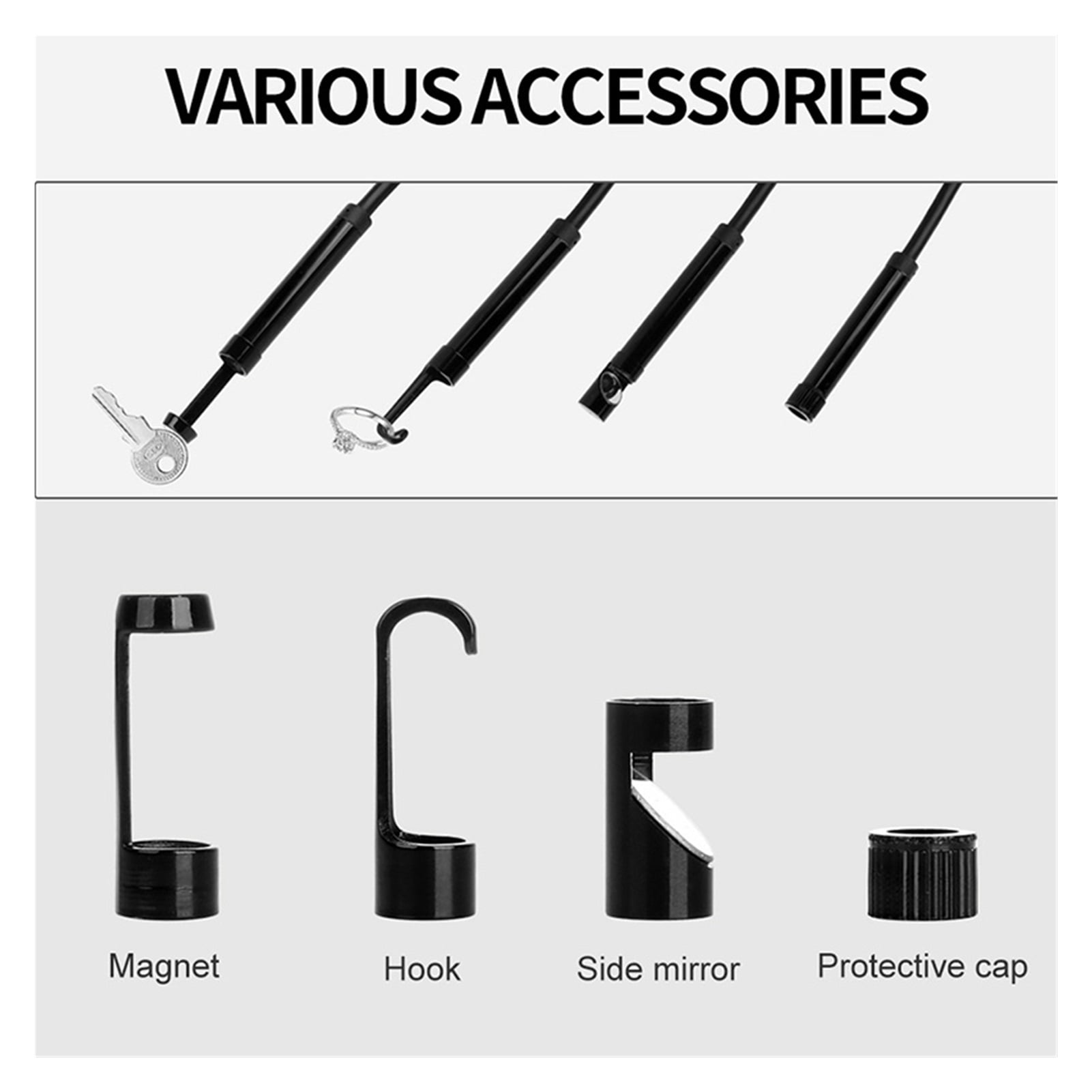 3X Zoom 1920*1080 HD Wireless Inspection Camera 2.0MP 5.5mm WiFi Borescope Semi-Rigid Snake Camera ,Various Applicable