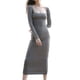thumbnail image 2 of Txlixc Vestido largo y recortado para mujeres vestido de punto sólido, brazalete de cuello cuadrado, vestido de manga larga, vestido ajustado del Club de fiestas de primavera y otoño Txlixc moda, 2 of 4