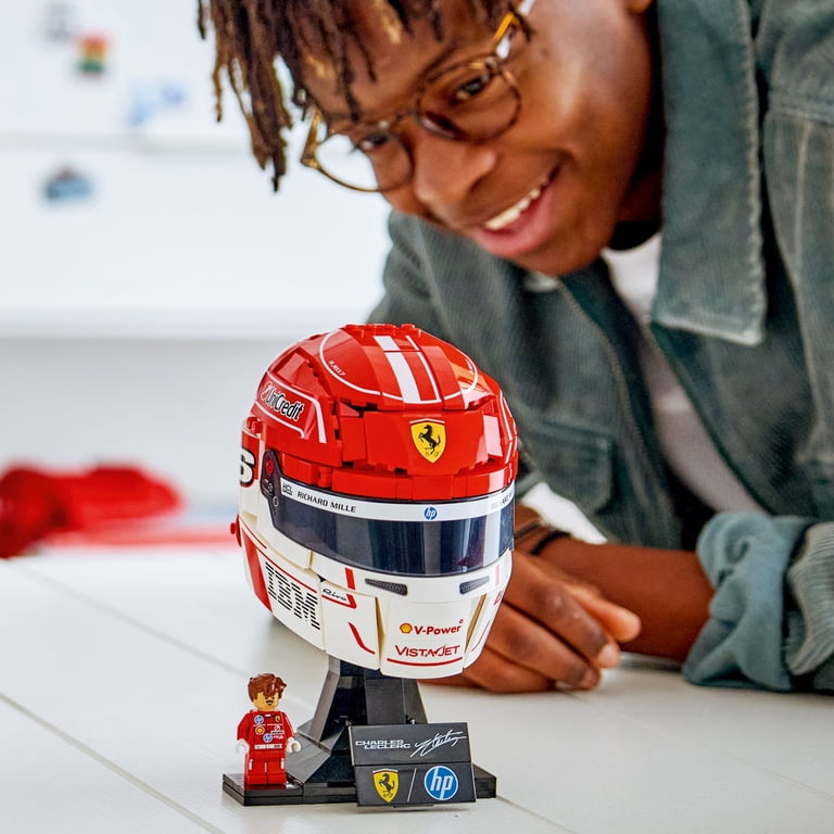 LEGO Editions Scuderia Ferrari HP Charles Leclerc Helmet - Building Set for Teens, Ages 14+ - Collectible F1 Display - Bedroom or Home Office Decor - Gift for Formula 1 Fans - 43014