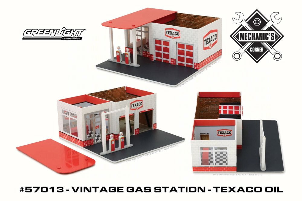 Mechanic's Corner Vintage Gas Station, Texaco Greenlight 57013 1/64