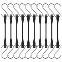 FUYGRCJ 10PCS Rubber Bungee Cords 6inch Heavy Duty Rubber Tie Down Straps with S Hook Outdoor Weatherproof Black Bungee Cords with 176 lbs Load EPDM Rubber Cords for Cargo Truck Motorcycle Boat