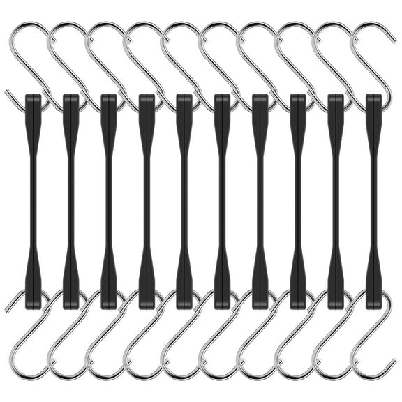 FUYGRCJ 10PCS Rubber Bungee Cords 6inch Heavy Duty Rubber Tie Down Straps with S Hook Outdoor Weatherproof Black Bungee Cords with 176 lbs Load EPDM Rubber Cords for Cargo Truck Motorcycle Boat