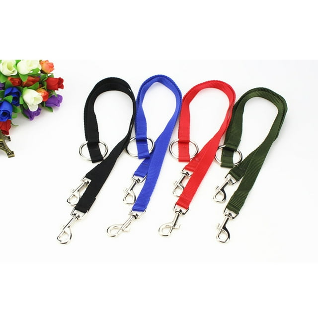 OULII Double Leashes For Dogs Durable Nylon Belt For Pet Traction Rope Army Green Tangle Design For Small Pets