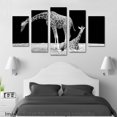 thumbnail image 3 of Cuadro decorativo para Sala, Comedor y Recamara, Jirafas Pareja, Blancoy Negro, Animales, minimalista, moderno, elegante, juego de 5 piezas, 3 of 5