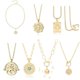 thumbnail image 4 of 18K Gold Moon Star Lion Evil Eye Colgante Collar Medallón Oval Link Gargantilla Layering Jewery para Mujeres Niñas Dainty Gargantilla Colgante Collar Moneda Sailing Electrónica, 4 of 4