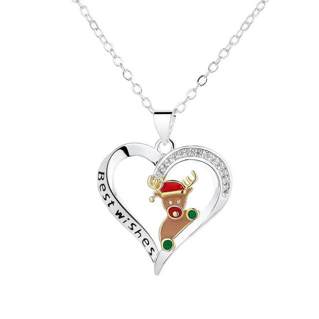 1 collar de Navidad, collar con letras de alce de Navidad, mejores deseos H