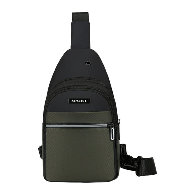 kurtrusly Hands Free No Burden Outdoors Chest Bag Soft Polyster Large Capacity Easy To Carry Chest Bag For Men green 1Set