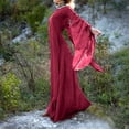 thumbnail image 2 of LINMOUA Women Fall Winter Gothic Retro Solid Long Sleeve Ball Gowns Maxi Dress, 2 of 7
