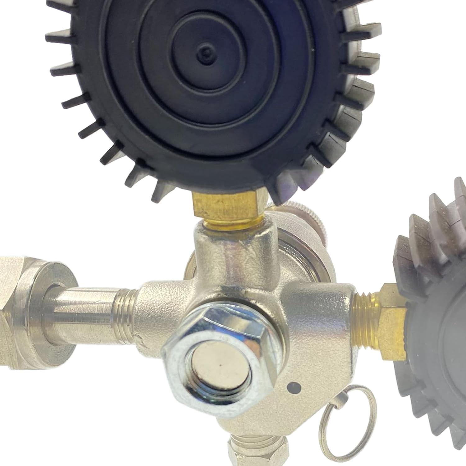 AWINQQY CO2 Regulator, Beer Tap System Regulator with 2 Gauges Adjustable CO2 Regulator W21.8 x 1/14 Inch Connection CO2 Regulator for Beer Brewing Beer Dispenser