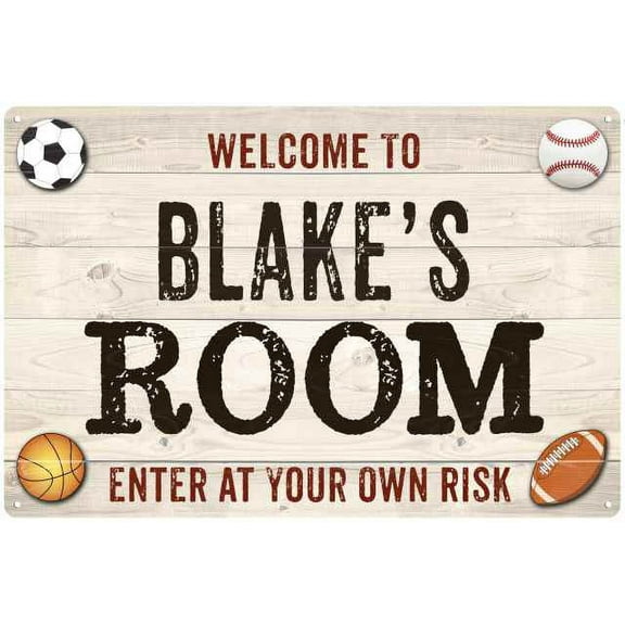 BLAKE'S Room Kids Bedroom Sign Boy's 8x12 Metal 208120090100