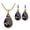 Blue, variant on Gemstone Jewelry Set for Women, Dainty Blue Teardrop Pendant Necklace and Earrings Two Piece Set, Elegant Statement Accessories for Daily Wear Office Date Party Wedding Gift Blue 2 Pcs
