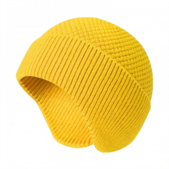 TELOLY Skull Cap,Windproof Thermal Layer Skull Caps for Men,Cozy Winter Wear Skull Caps,Orange