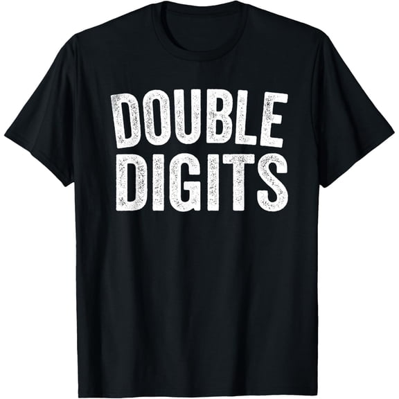 Double Digits Funny 10 Year Old Gifts 10th Birthday Ten BDay T-ShirtMen's and women's gift, black and white T-shirt, size: Extra large S-4XL