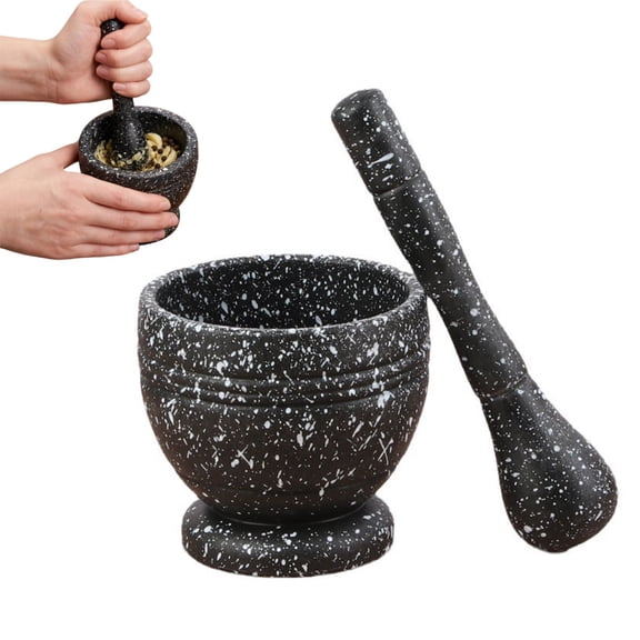 Mortar and Pestle Set, Grinding Bowl (Granite Pattern), Multi-Functional Kitchen Tool for Seasonings and Grains Household Kitchen Gadget Durable Easy-to-Use