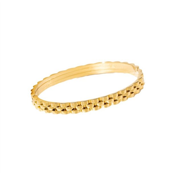 De gama alta de acero inoxidable pulsera de la mujer no se desvanece la moda de gama alta versátil ir al trabajo pulsera abierta