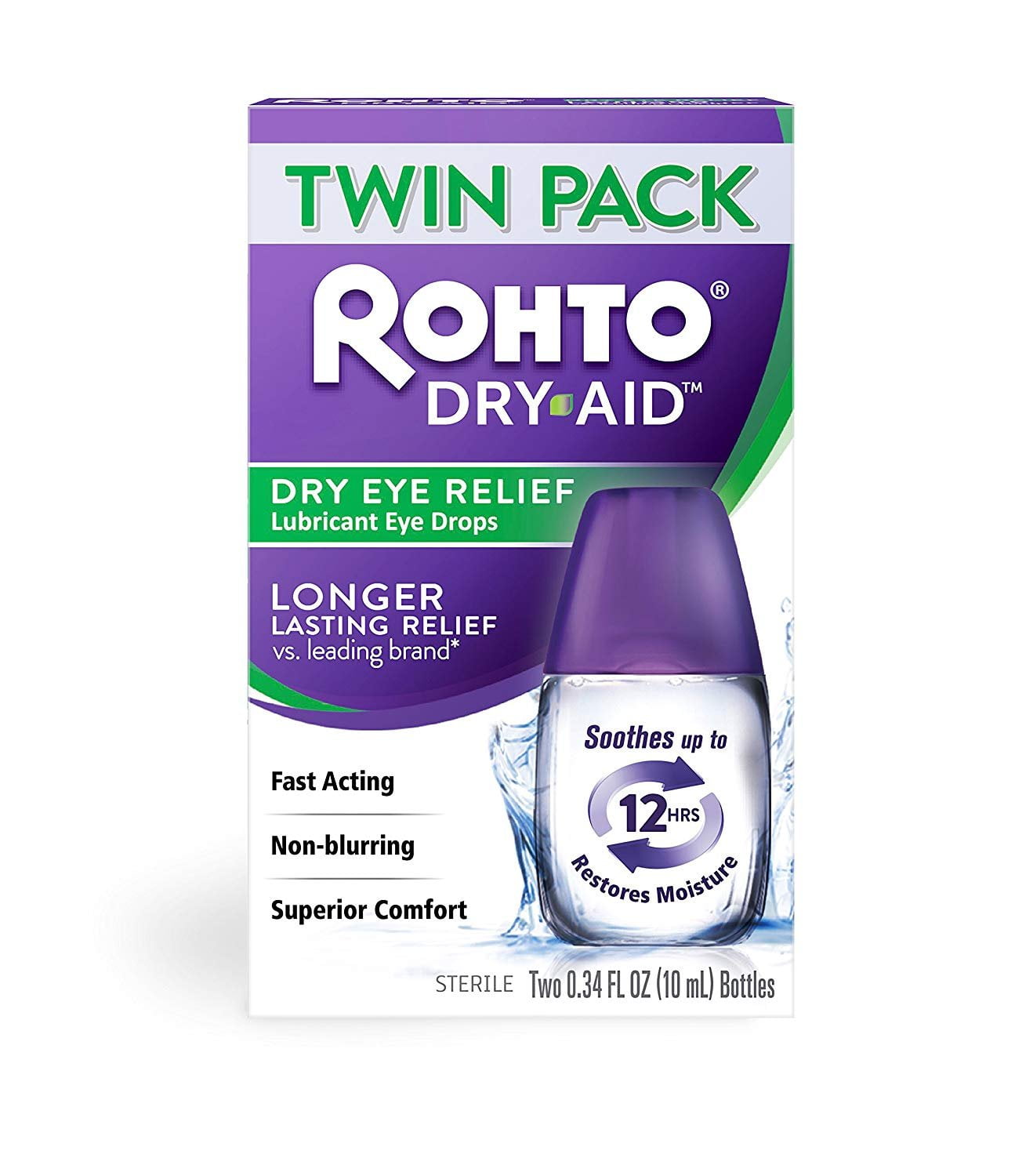Rohto DryAid Dry Eye Relief Lubricant Eye Drops Twin Pack