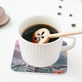 thumbnail image 5 of Bingfone Vintage Mist Sunflower Skull Leather Drinks Coasters with Set of 6,Suitable for Home Kitchen,Coffee Cup Coasters Home Gift, 5 of 7
