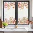 thumbnail image 3 of Orange Spring Floral Window Privacy Film, Summer Botanical Watercolor Flower Static Cling UV Sun Blocking Tint Film Heat Control Windows Films for Bedroom Bathroom, Window Stickers 17.7"x39.3", 3 of 8