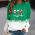 thumbnail image 2 of WZXFASHION Chandail à Col Rond pour Femmes, Décontracté Urbain, Imprimé de Noël, Coupe Ample, Liquidation, Offres du Jour, Prime, Chandail à Manches Longues, 2 of 7